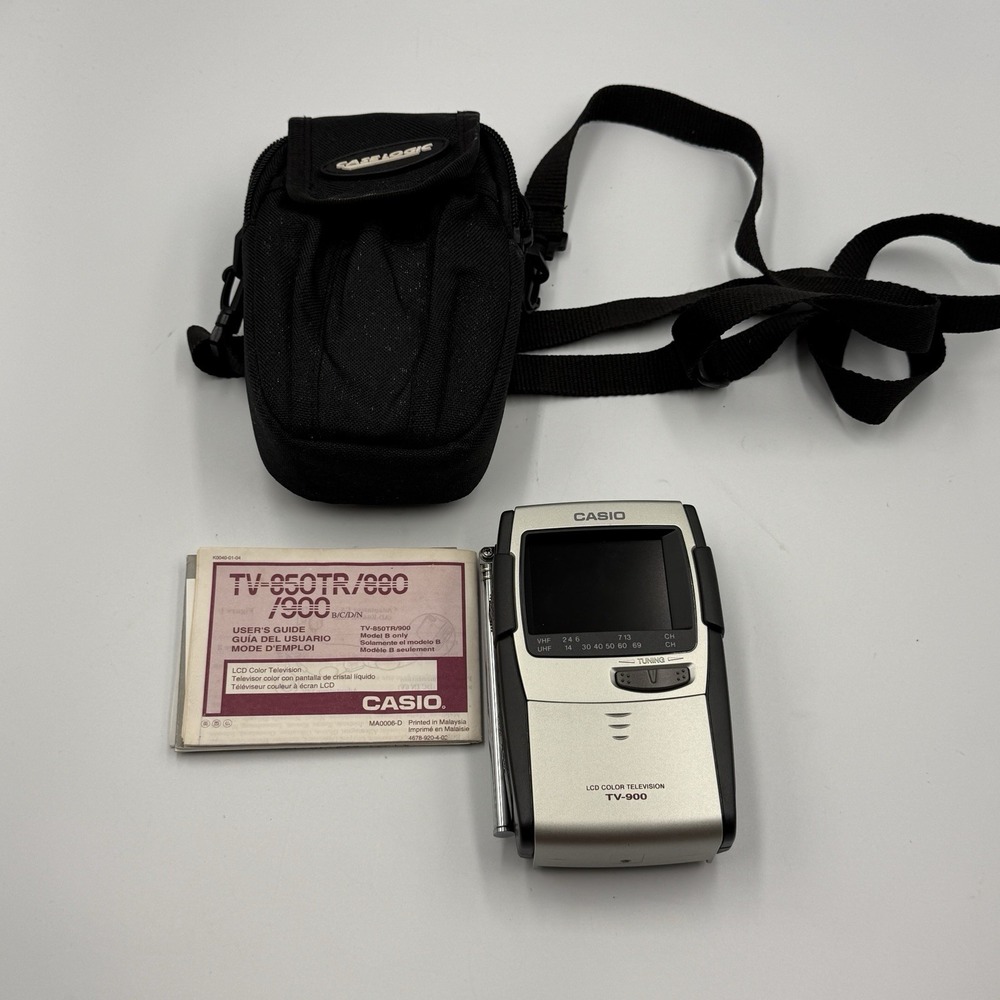 Casio TV-900 Portable Vintage LCD Color Television‎ with Case and Manual